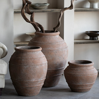 Pots à fleurs en céramique terracotta de grande taille, faits à la main, de style européen, pour la décoration de la maison et du jardin, pour balcon