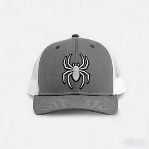 Vietnam Low MOQ 100 Light <b>Grey</b> Canvas Trucker <b>Cap</b> Custom Logo Snapback Mesh Sports <b>Baseball</b> <b>Cap</b> 6 Panel Outdoor Adult Headwear - Product Image 1