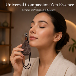 Handmade Borneol Incense Necklace Guanyin Buddha Pendant Natural Herbal Amulet OEM Private Label <strong>Zen</strong> Spiritual Safe &amp; Sound - Product Image 5