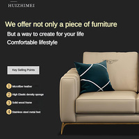 Ensemble de canapés en cuir microfibre de luxe, confortables, avec dossier souple, pour appartement - Prix de gros