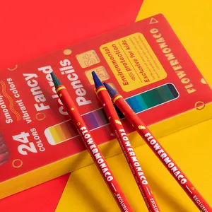 סט עפרונות צבעוניים לבית ספר עפרונות לוגו מותאם אישית לילדים