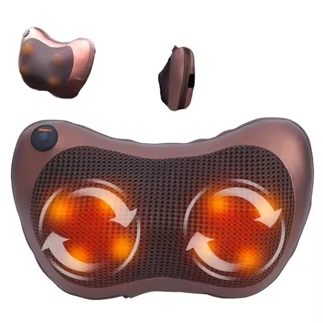 Electric Massager Neck Pillow Hot Compress, Vibration Massage Neck Traction Relaxation Sleep Pillow