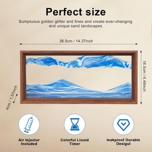 Bewegliche Sand-Landschaftskunst Sanduhr Moderner Holz-Glas-Rahmen Heim-Fotorahmen Stressabbauendes Ornament Wohnzimmer Wein - Product Image 6