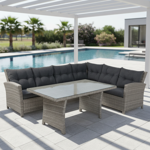 Leisure Modern 3-Piece Rattan Set Sectional Aluminum Frame Waterproof Cushions Customized Color Outdoor <b>Garden</b> - Product Image 1
