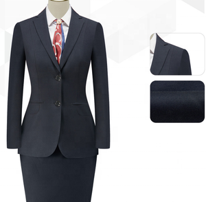 ファンジョンファッション ブラック ネイビーブルー ビジネススーツ ユニセックス フォーマル ホテル受付制服 結婚式 静電気防止 毛玉防止 - Product Image 5