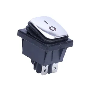ABILKEEN Hot Selling KCD2 Series IP67 Oil and Waterproof Rubber Cover Square ON-OFF Button 4 Pin Solder Terminal Rocker Switch