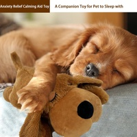 Jouet en peluche pour chien avec simulation de battement de cœur pour soulager l'anxiété des animaux de compagnie, aide au sommeil apaisante pour chiots avec module interactif de battement de cœur
