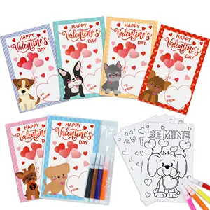 2023 Nieuwe Valentines Dag Kaart Schilderij Diy Kleurrijke Pen Kit Voor Jongens Meisjes Klaslokaal Maken