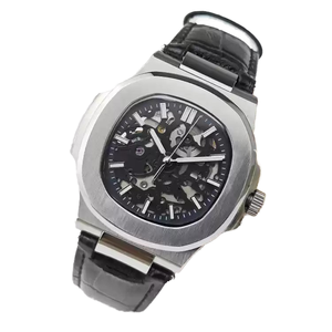 Montre analogique mécanique de luxe NH70 40 mm Miyota, cadran en verre minéral lumineux, bracelet en cuir PU, boîtier en acier inoxydable, 5 ATM - Product Image 1