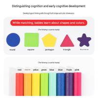 Juguete Educativo Montessori de Madera 3 en 1, Bandeja de Bloques Geométricos para Clasificar Formas y Colores, para Niños