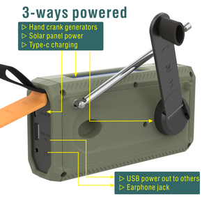 Portable 2000mAh USB alimentation numérique DAB + <span class=keywords><strong>Radio</strong></span> solaire grand LCD AM FM pour Bluetooth d'urgence manivelle lampe de poche <span class=keywords><strong>Radio</strong></span> Internet - Product Image 5
