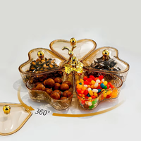 Lichte Luxe Plastic Roterende Fruitcontainer Met Dienblad Voor Salontafel Multi-Rooster Snackplaatsingsplaat In De Woonkamer
