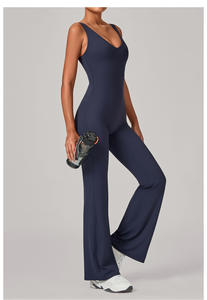 Combinaison de yoga une pièce 2026, nouvelle, effet push-up, pantalon évasé, taille haute, dos nu, sexy, décontractée, combinaison et body - Product Image 5