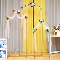 Arche en métal doré, cadre de ballons, support de toile de fond, arc de mariage floral
