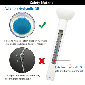 수영장을위한 럭셔리 플로팅 수온계 큰 수레 스케일 플라스틱 소재 코드 럭셔리 플로팅 수영장 온도계 - Product Image 4