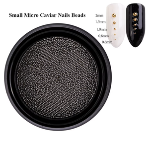 Mini cuentas de Metal de acero inoxidable <span class=keywords><strong>para</strong></span> decoración de uñas, cuentas de Caviar pequeñas de color gris, oro rosa, <span class=keywords><strong>para</strong></span> decoración artística de uñas - Product Image 5