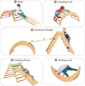 Escalador de Madera para Niños Pequeños con <span class=keywords><strong>Rampa</strong></span>, Triángulo de Escalada, Plegable, Equipo Montessori para Áreas de Juego - Product Image 2