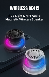 Nouveau haut-parleur sans fil magnétique portable <span class=keywords><strong>2</strong></span> en 1, mini caisson de basses extérieur avec 360 °   Haut-parleur basse fréquence en métal coloré à LED clignotantes - Product Image 2