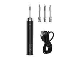 Kit de fer à souder portable LARIX sans fil, alimenté par batterie, à température réglable, rechargeable par USB, avec prise en main ergonomique, chauffe en 3 secondes