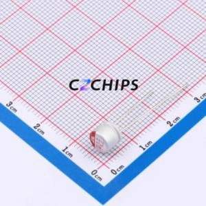 ตัวเก็บประจุ RS470M160E050R1Z00ZZ ที่เป็นของแข็งผ่านชิ้นส่วนรู (THT) D6.3xL5mm 47uF 20% 16V - Product Image 1