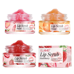 Crème pour les lèvres Elaimei 20g, hydratante, adoucissante, lissante, exfoliante, réparatrice des lèvres gercées, gommage pour les lèvres à l'orange, à la pêche et à la fraise - Product Image 6