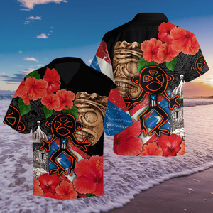 Personalizado Puerto Sol Taino con Maga Flower Hawaii Camisas para hombres Camisas Verano Tallas grandes Camisa - Product Image 1