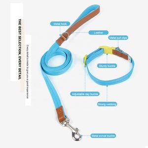 ファッション衝突色犬の首輪とリーシュセット小型中型犬用の軽量プラスチックバックルペットの首輪 - Product Image 5