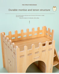 Maison pour hamster haut de gamme <span class=keywords><strong>en</strong></span> <span class=keywords><strong>bois</strong></span> massif, double étage, grand espace, <span class=keywords><strong>cabane</strong></span> pour hamster, villa, accessoire - Product Image 6