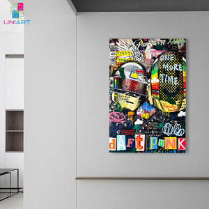 UNIART Street Graffiti Art <span class=keywords><strong>Daft</strong></span> <span class=keywords><strong>Punk</strong></span> per sempre stampa su tela stampe di Poster di arte della parete tela pittura di arte della parete immagine per la decorazione della casa - Product Image 3