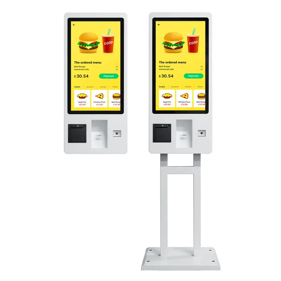 Self servis kiosk sipariş makinesi kapasitif ödeme terminali self ödeme sipariş için restoran kendini hizmet kiosk