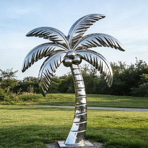 Sculpture <span class=keywords><strong>de</strong></span> <span class=keywords><strong>jardin</strong></span> moderne <span class=keywords><strong>de</strong></span> grande taille en <span class=keywords><strong>fil</strong></span> d'acier inoxydable, sur mesure, <span class=keywords><strong>de</strong></span> luxe, pour extérieur, motif palmier, œuvre d'art métallique pour hôtel <span class=keywords><strong>de</strong></span> luxe - Product Image 6