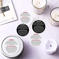 Étiquettes d'avertissement ovales pour bougies, 1000 pièces, autocollantes noires et blanches, autocollants de sécurité, étiquettes imperméables et résistantes à l'huile pour bocaux