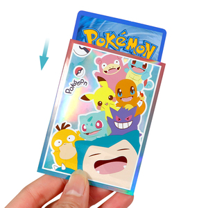 Op maat gemaakte CMYK matte grijze Fox 100 micron 10-kleuren gravure print kaarthulzen voor verzamelkaarten 66x91mm - Product Image 4