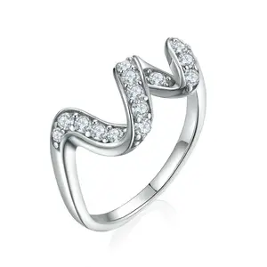 925 Sterling Silber S-Letter Ring Frauen Ins Bankett Hochzeits vorschlag Ring