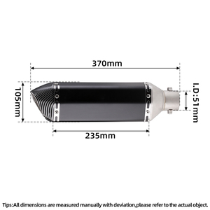 Ống pô xe máy đa năng 51MM với bộ giảm thanh <span class=keywords><strong>DB</strong></span> <span class=keywords><strong>Killer</strong></span> dành cho R15 Tmax500 FZ6 Mt07 Er6n Gsxr150 GSXS125 MT03 ZX25R G310R CB150R - Product Image 5