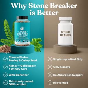 Cápsulas Stone Breaker 600mg, Suplemento Natural para el Soporte <span class=keywords><strong>de</strong></span> Riñones y Vesícula Biliar, Fórmula Vegetariana <span class=keywords><strong>de</strong></span> Desintoxicación - Product Image 4