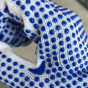 Guantes de punto de algodón antideslizantes de bajo precio Guantes DE TRABAJO punteados de poliéster Pvc Guantes de seguridad para construcción para hombres - Product Image 4