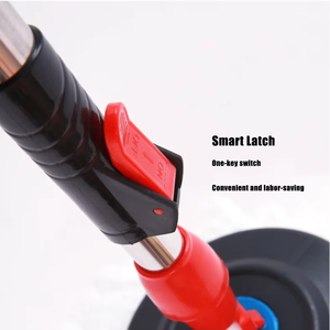 Tự làm sạch cao cấp, di động, rảnh tay 360 °   Bộ lau nhà và xô bằng thép đen 8 bánh xe, lau sàn có chức năng hút bụi - Product Image 3