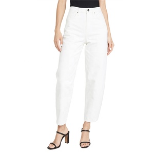 Jeans en coton blanc pour femme, nouvelle marque, <span class=keywords><strong>pantalon</strong></span> taille haute, printemps - Product Image 1