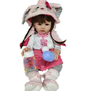 Juego Grande de Muñeca <span class=keywords><strong>Reborn</strong></span> Personalizada de Vinilo de Silicona con Piel Blanca y Biberón Realista - Product Image 1