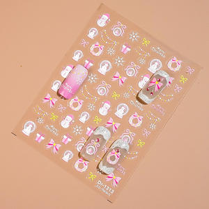 Noël 5D Relief Nail Art Autocollants Bonhomme De Neige Cadeau Arc Flocon De Neige Conception En Relief pour <span class=keywords><strong>Manucure</strong></span> Festive - Product Image 3