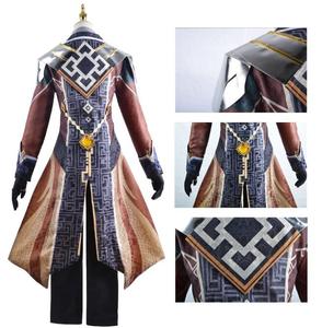 Ecowalson juego <span class=keywords><strong>Genshin</strong></span> <span class=keywords><strong>Impact</strong></span> Zhongli <span class=keywords><strong>Cosplay</strong></span> disfraz Zhong Li Archon conjunto completo peluca guantes ganar peluca para hombres trajes Halloween - Product Image 3