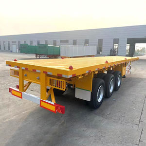รถกึ่งพ่วงเตียงแบนรถกึ่งพ่วงสำหรับ53ft 48ft 40ft 3เพลา4เพลารถแบบกำหนดเอง - Product Image 1