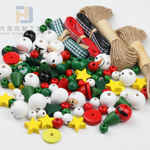 225pcs שלג עץ חרוזים עץ שלג שלג סנטה קלאוס עץ רופף מלאכה חרוזי עם סרט ביצות ג 'ט בופלו עבור חג המולד - Product Image 5