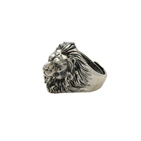 Bague Lion en argent 925 pour hommes, grande taille, original, Cool