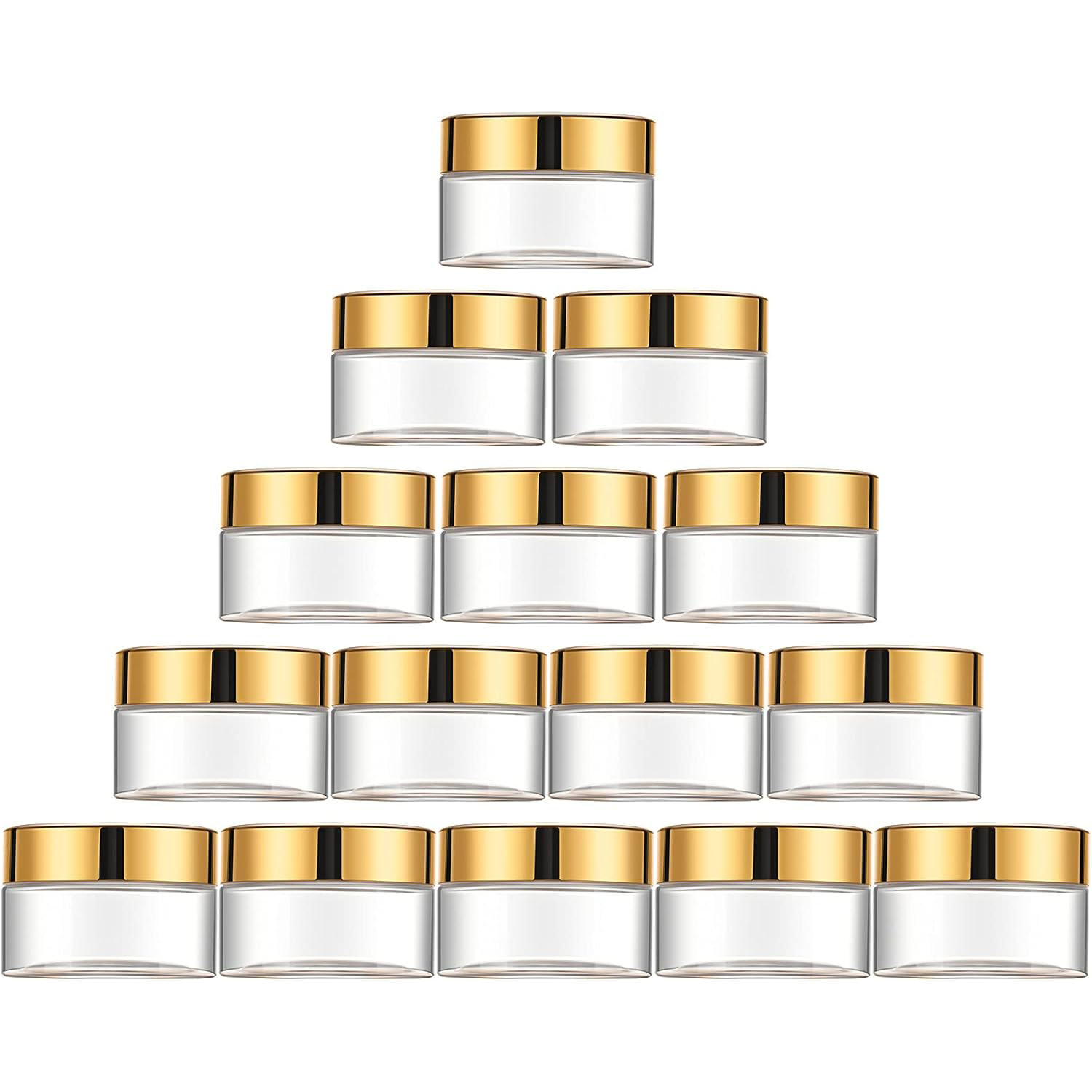 Clear jar with shiny gold lid