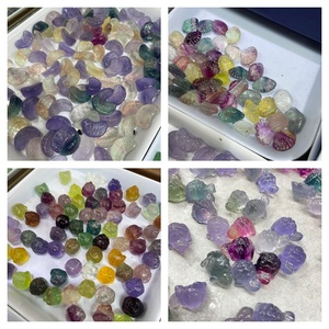 Vente en gros de beauté naturelle Fluorite petits accessoires GemsStone CABS & CUTTING Handiwork Ring Diy - Product Image 2