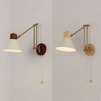 Lámpara de Pared LED de Estilo Francés con Brazo Ajustable y Protección Ocular, Luz Blanca Cálida, Minimalista, Móvil, de Cemento, para Estudio
