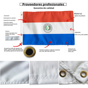 Bandera de <span class=keywords><strong>Paraguay</strong></span> Personalizada a Precio Económico, 90x150cm, Poliéster Impermeable, Entrega Rápida para Diferentes Países - Product Image 2