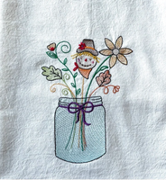 Serviettes en toile de sac à farine pour arrangements floraux, serviette brodée, torchon de cuisine brodé, décoration pour bocaux Mason, torchon de cuisine.